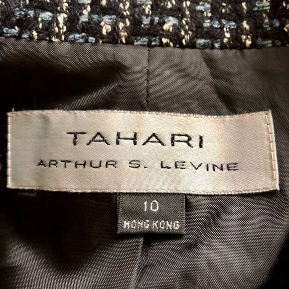 Tahari Zip Up Tweed Blazer Jacket Sz 10 - Picture 4 of 4